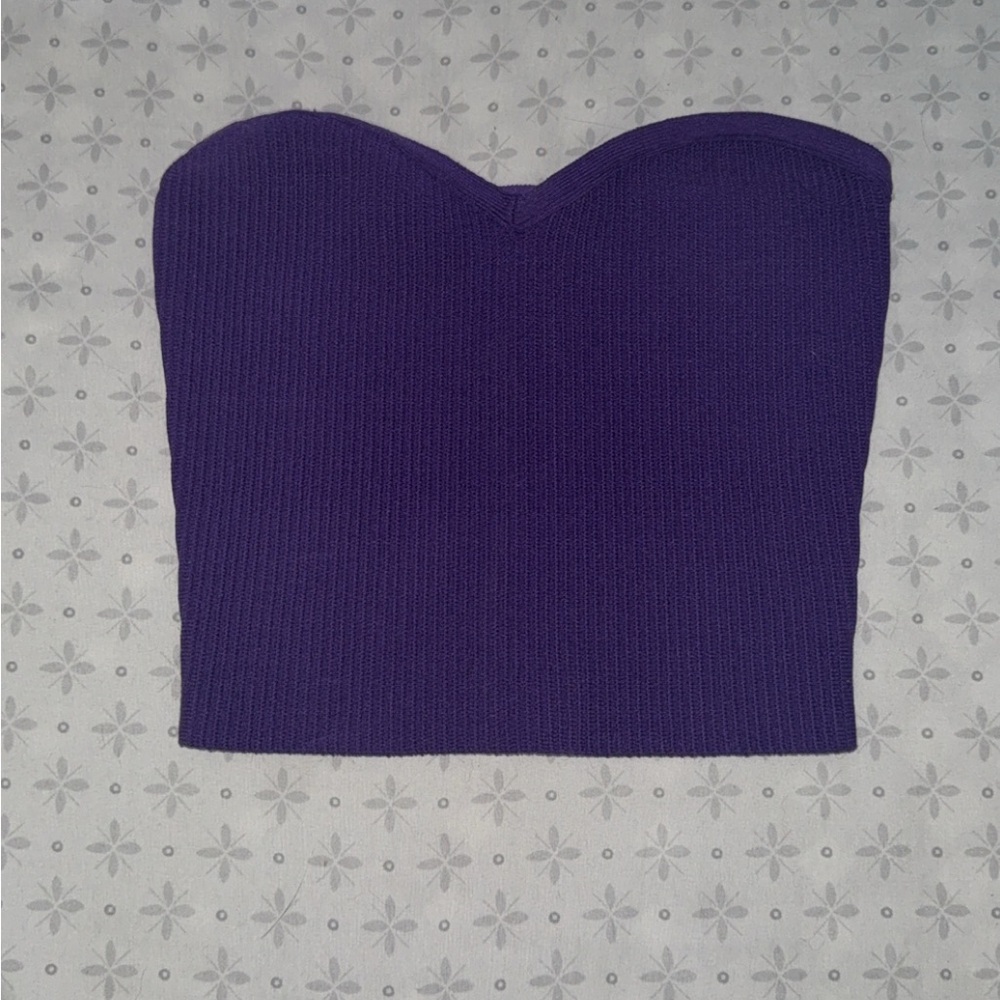 Babaton Purple Strapless Top